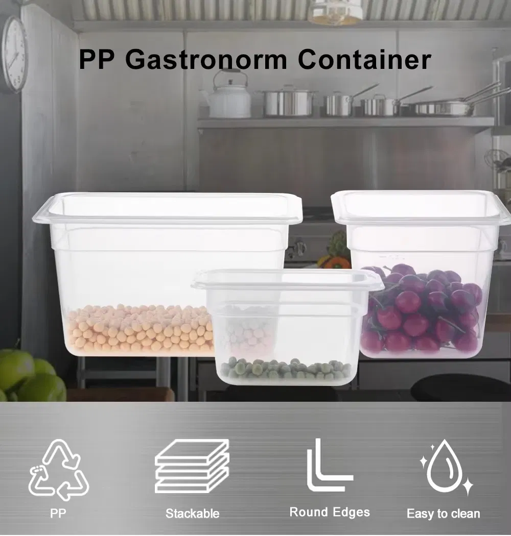 1/1 Translucent PP Plastic Gastronorm Food Pan Polypropylene Gn Container