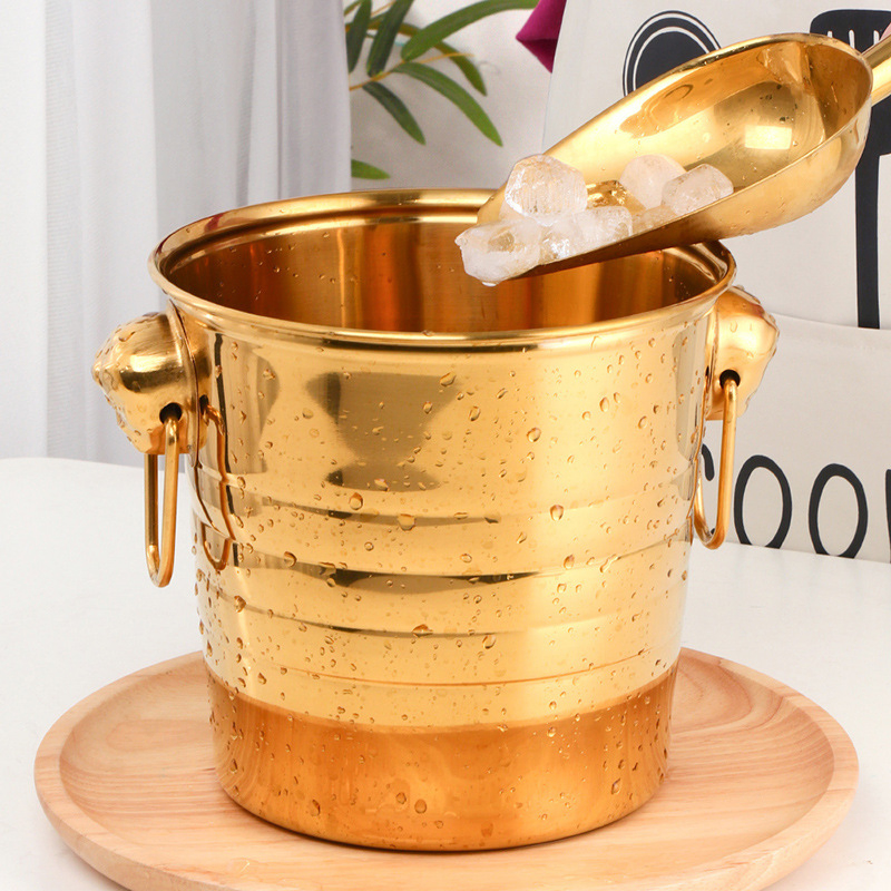 Stainless Steel Ice Bucket Red Wine Champagne Barrel Bar KTV Ice Bucket