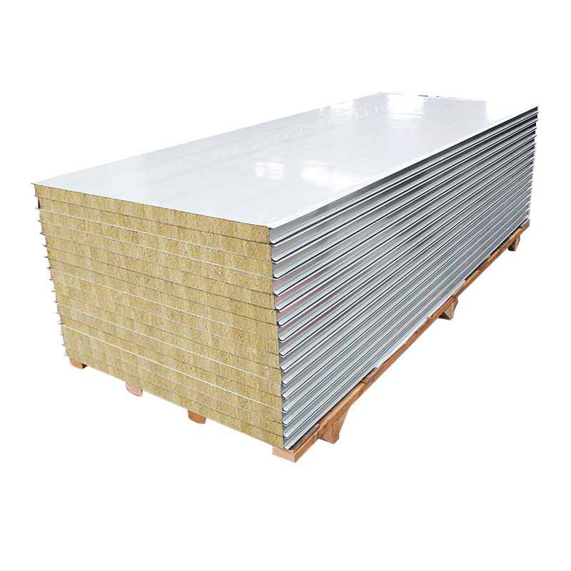 Mechanical Rock Wool Purification Board, Garage Partition Rock Wool Board, Color Steel Sandwich Panel