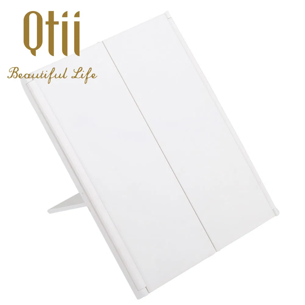 8 PCS LED Lighted 3 Folds Touch Sensor Makeup Mirror Used by Batteries