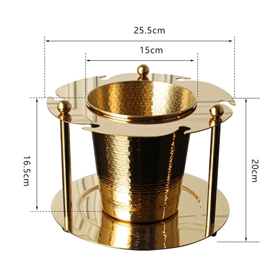 Stainless Steel Champagne Bucket with Ice Tongs – Elegant Beverage Cooler for Home and Bar