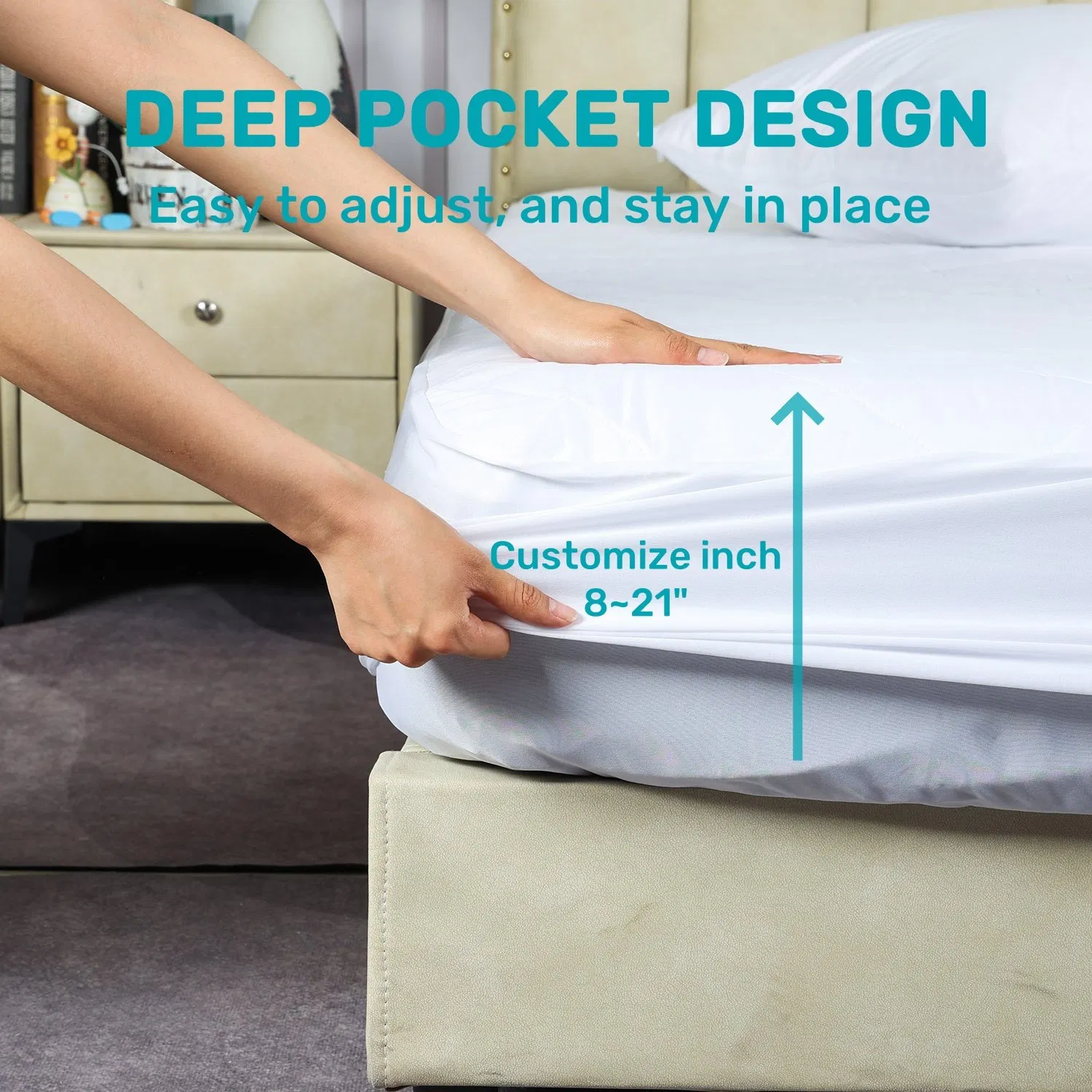 Cheap Price, Factory, Waterproof Quilted Mattress Protector Mattress Cover