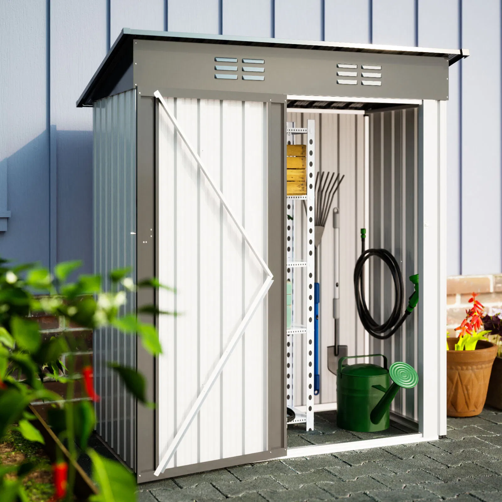6063 Balcony Garden Rain Proof Tool Storage Cabinet Outdoor Aluminum Storage Cabinet