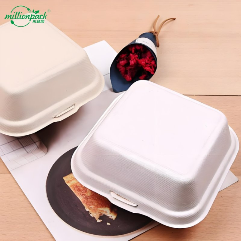 100% Biodegradable Square Box with Flat Base for Stable Table Setting