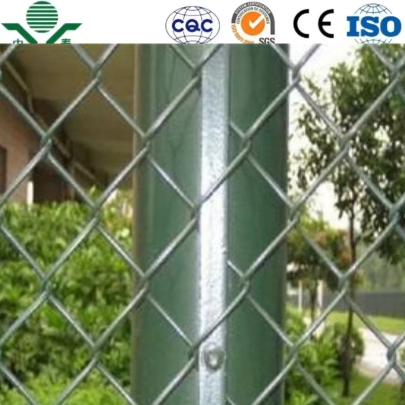 Zhongtai PVC Coated Chain Link Mesh Fence Construction Fence Diamond Iron Wire Mesh