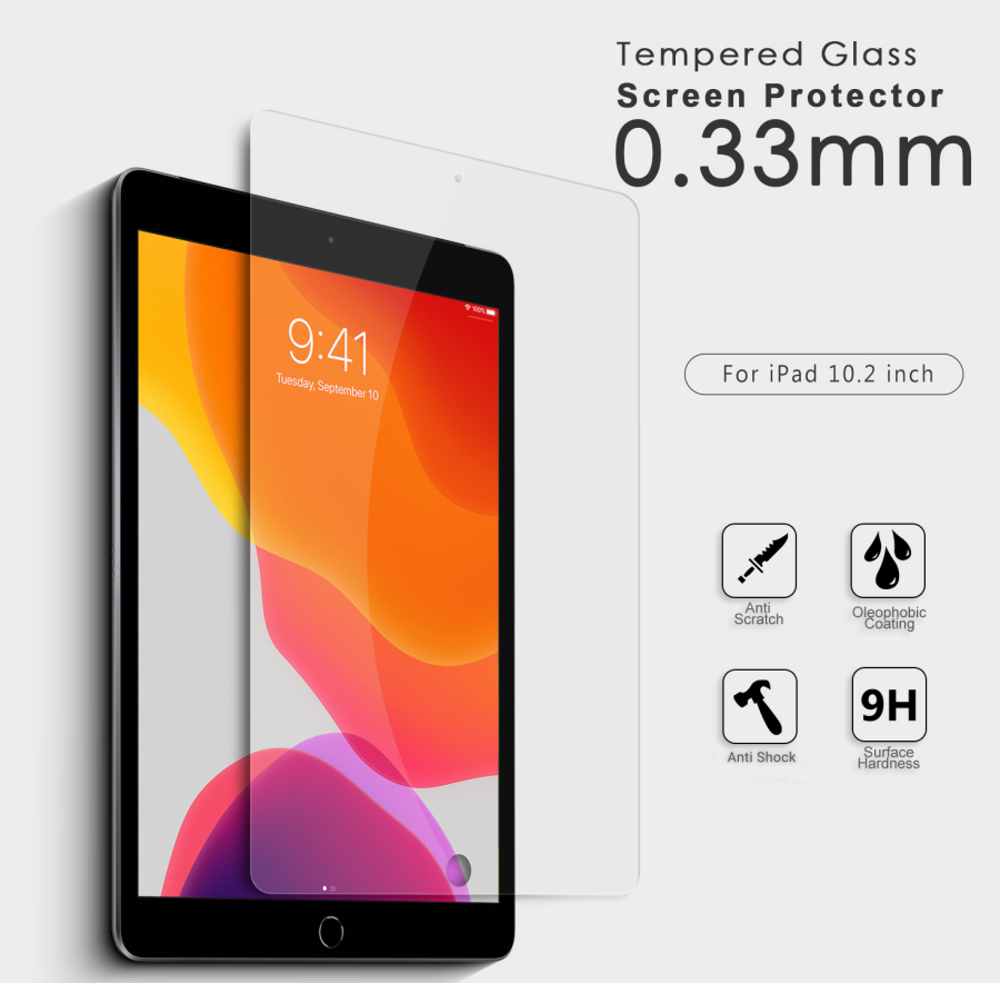 Premium Quality 0.33mm High Alumium Clear HD Transparency Tempered Glass Screen Protector for iPad Series