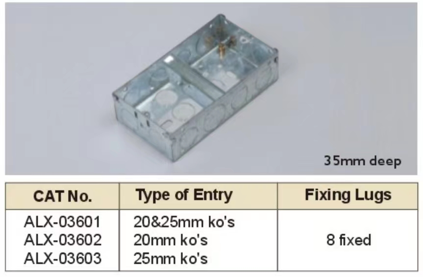Alex Switch and Socket Steel Conduit Box