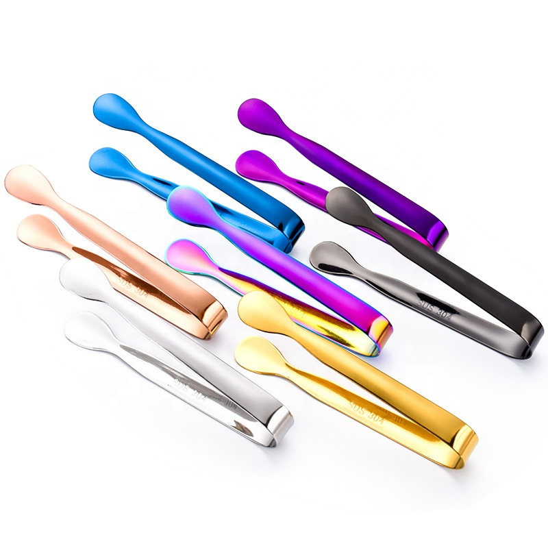 Stainless Steel 304 BBQ Clip Ice Tongs Bar Kitchen Accessories
