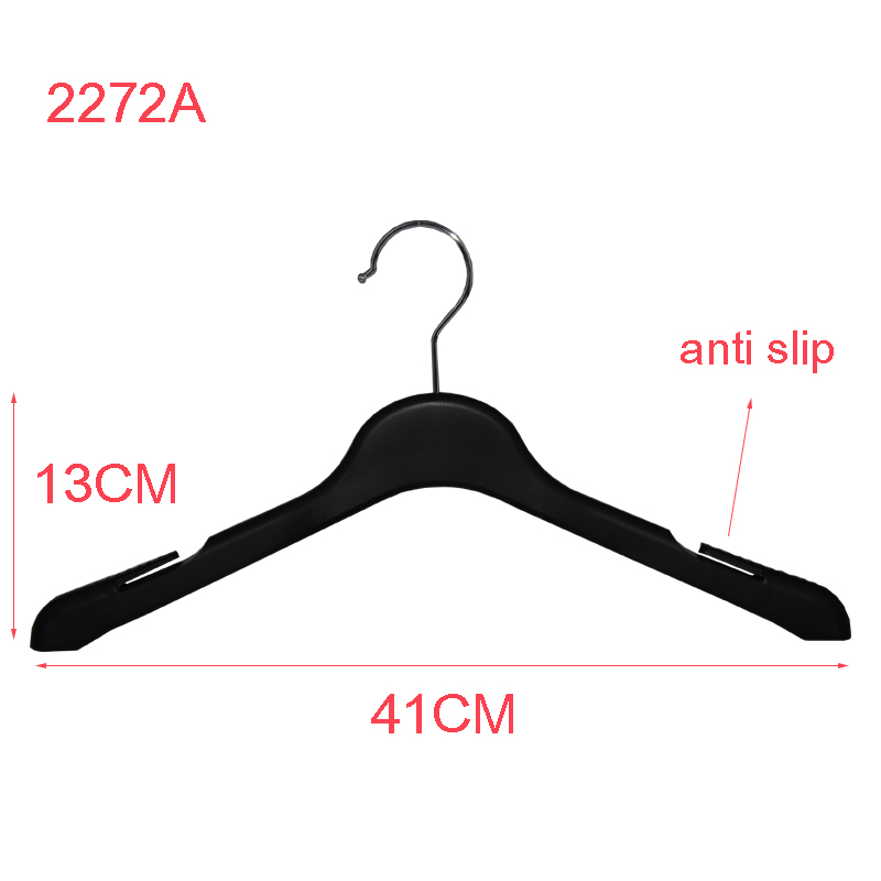 Garment Usage Black Velvet Clothes Hanger with Customized Logo