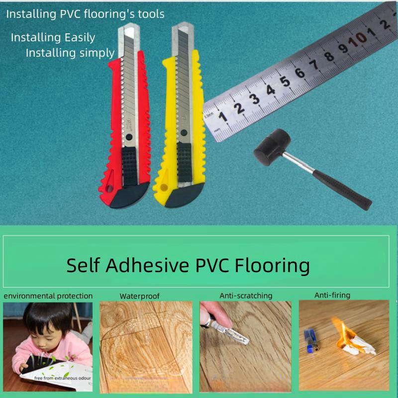 Wood PVC Floor Proof Vinyl Flooring Peel and Stick Self Adhesive Plastic Flooring