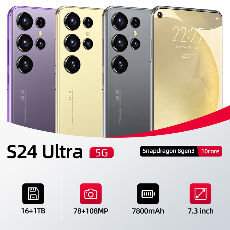 S24ultra Super Performance 16GB RAM 1tb ROM 5g Fast Charging Dual SIM Smartphone
