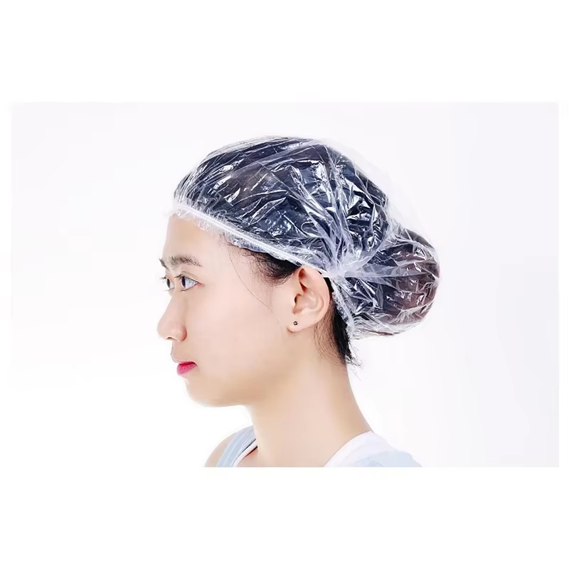 Disposable Hotel PE Shower Cap Plastic Disposable Hotel Shower Caps