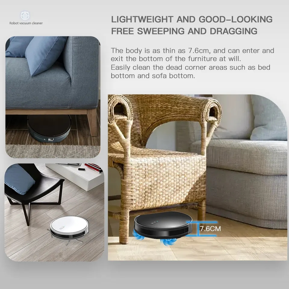 WiFi Mobile Phones Control with Self Emptying Collector Smart Cleaner Robot Vacuums