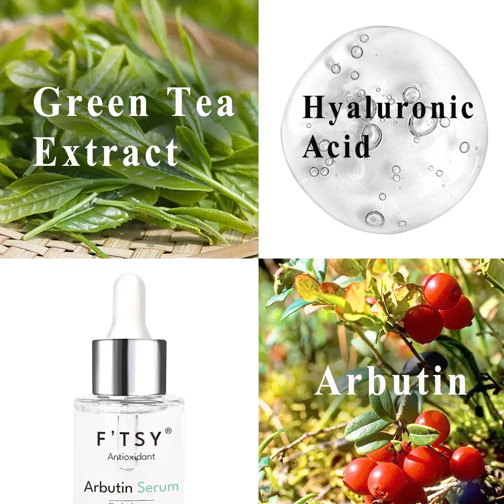 OEM Vegan Natural Whitening Arbutin Serum Reduce Dark Spot Brightening Face Care Serum