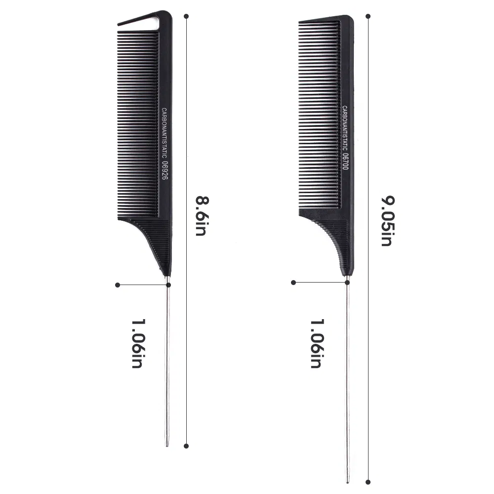 Карбоновая антистатическая расческа Pin Tail для стрижки и окрашивания