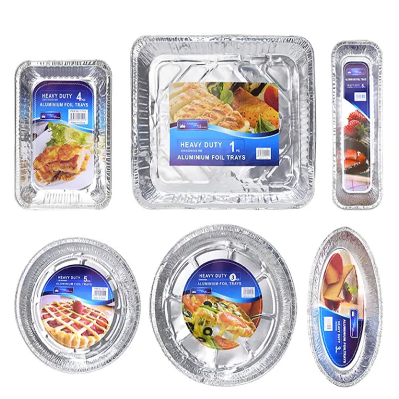 Disposable Silver Foil Food Platters Aluminium Foil Plates Fish Trays