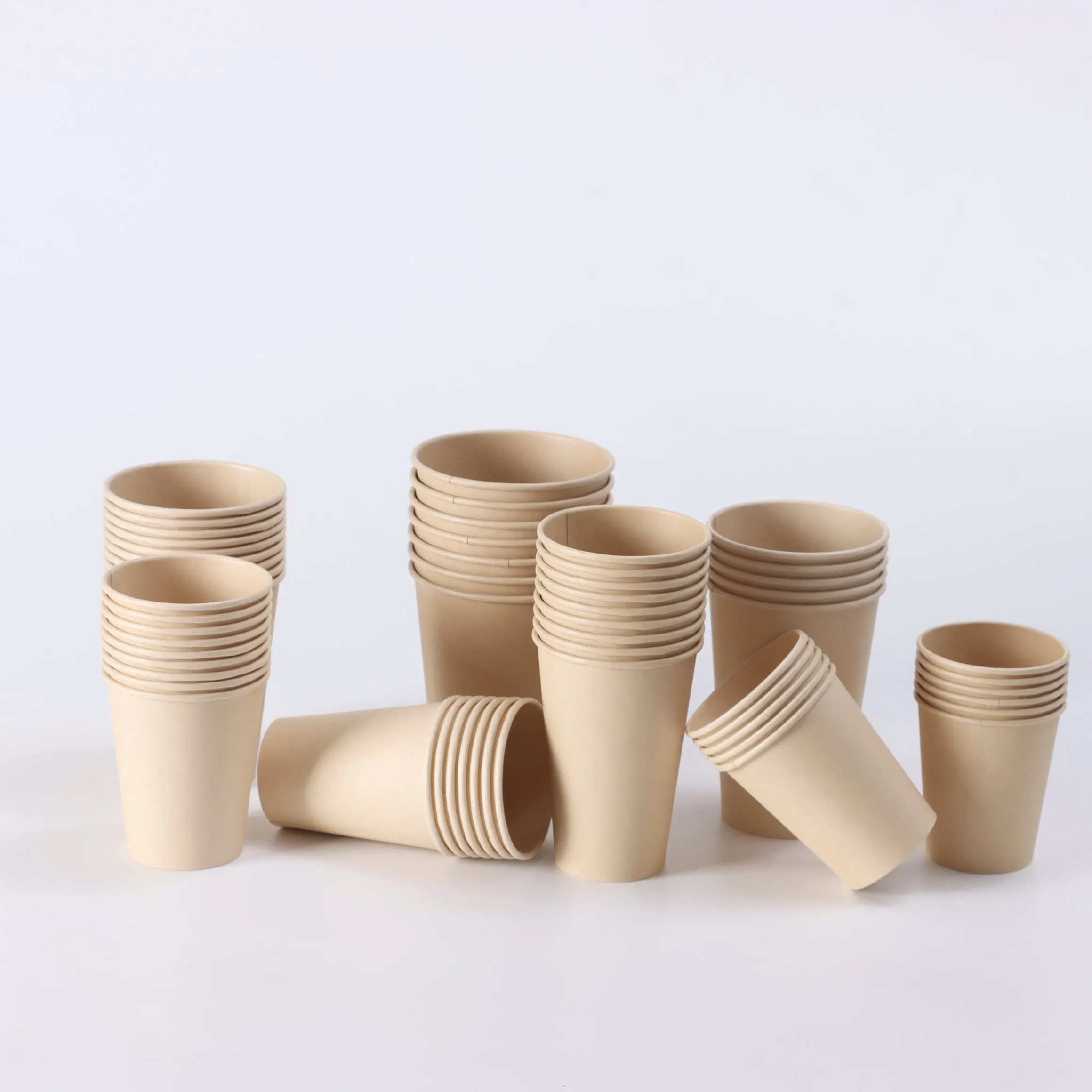 Бумажные стаканчики 9oz из бамбука и крафта для чаепития