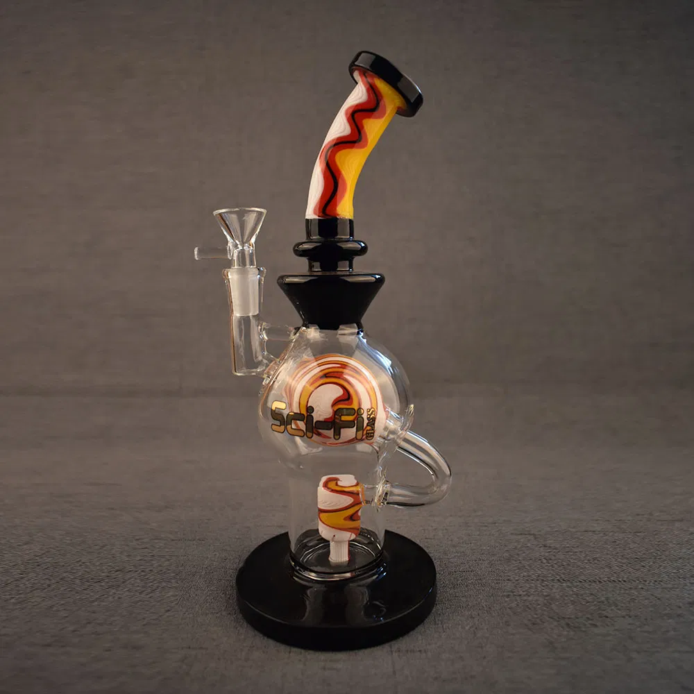 Phoenix Black Beaker Glass Smoking Water Pipe with Double Tyre Percs