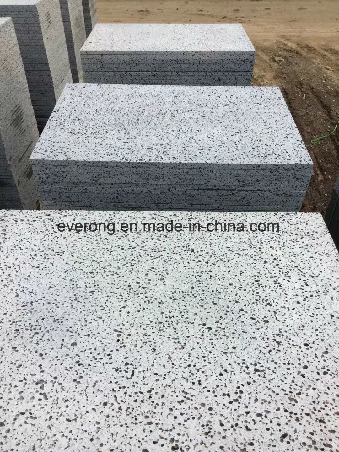 Dark Grey/Black Basalt with Holes for Flooring Tile, Paver