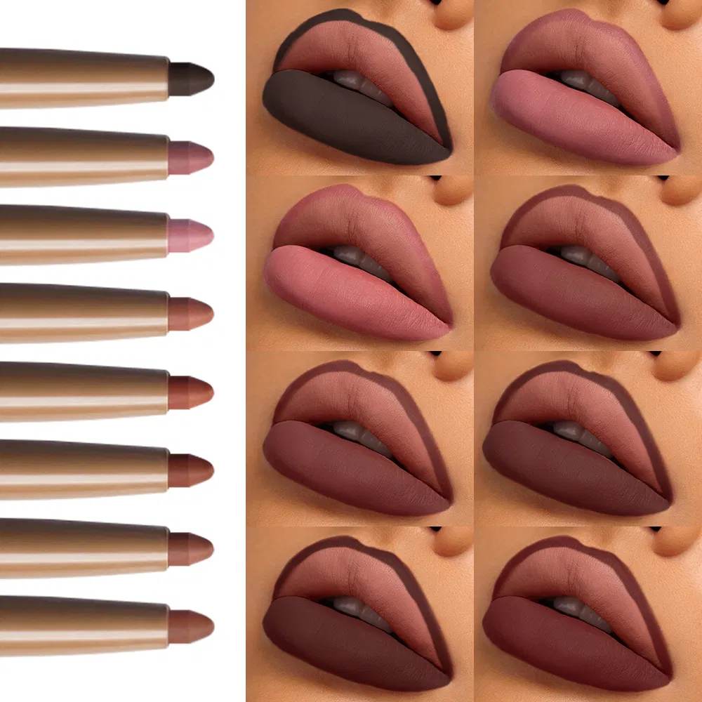 Private Label Nude Brown Lip Liner Pencil Private Label Vegan Makeup Lipliner Peptide Lip Liner Cosmetics