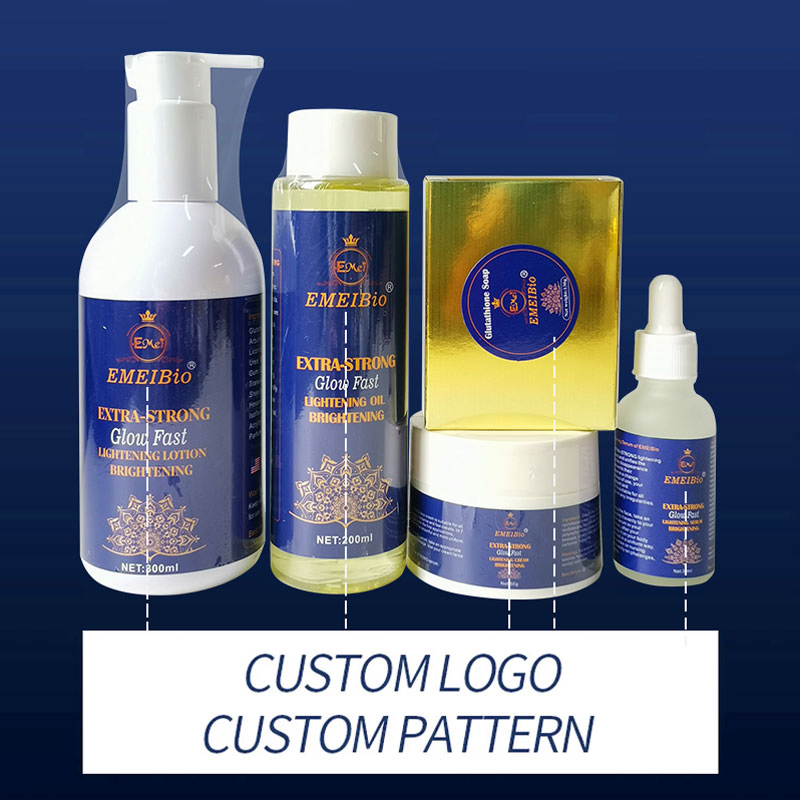 OEM Skin Lightening Sets Glutathione Whitening Soap Body Oil Cream Lotion Unisex Adults Collagen 4 Skincare Set Female or Male