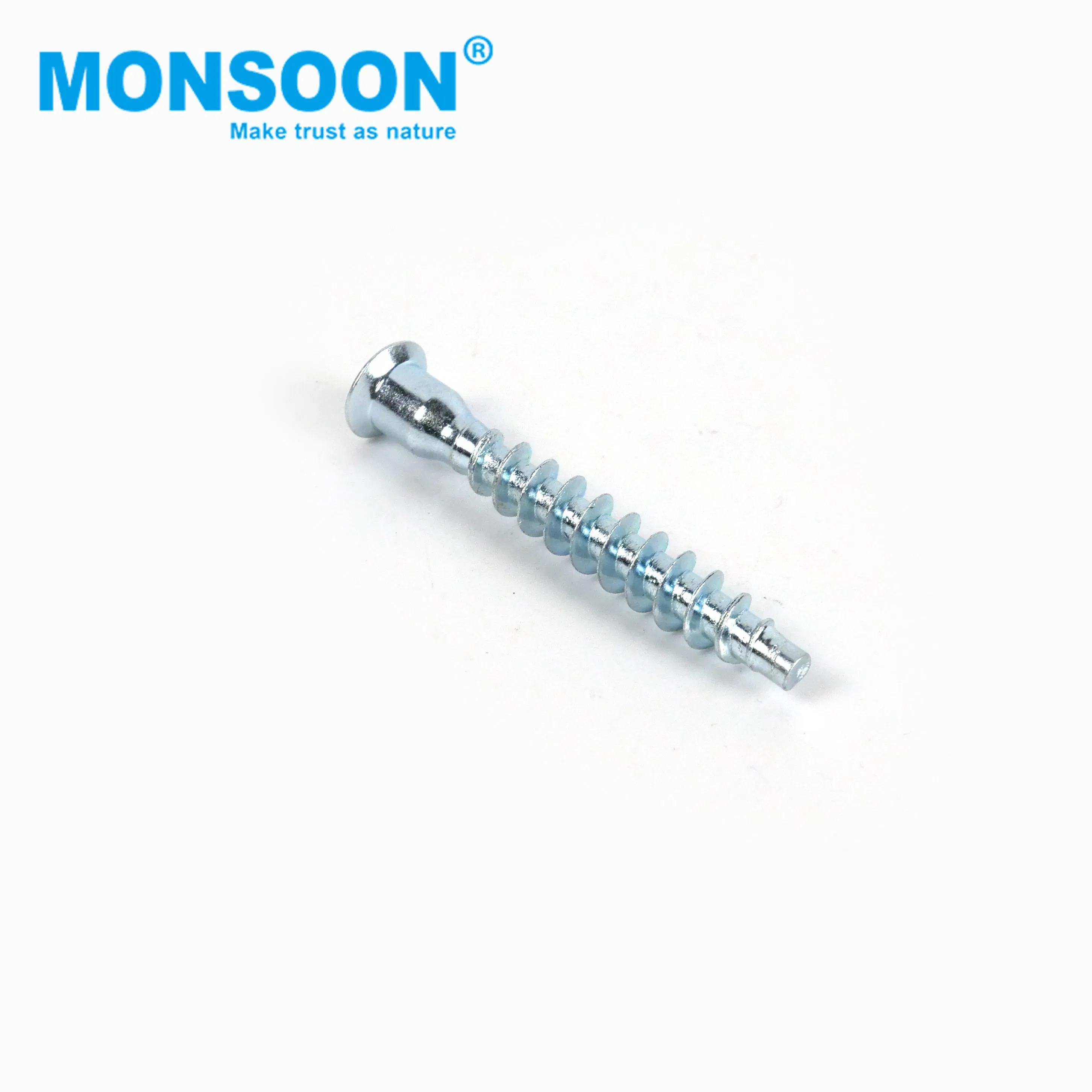 Furniture Kitchen Cabinet Door Flat Head Fastener Carbon Steel Hex Socket Nickel Plated Wood Confirmat Screw with Different Size