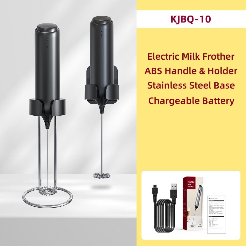 Chargeable&Wallmount Milk Frother Wand-Handheld Milk Frother with Stainless Steel Whisk-Battery-Powered Drink Mixer for Coffee, Lattes, Cappuccinos, Matcha