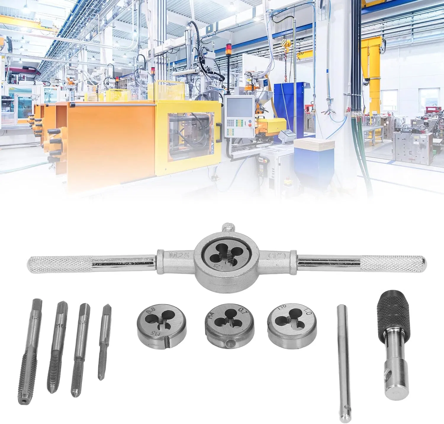 Fine Thread Tap and Die Set Alloy Steel Wrenches Hardware Tools