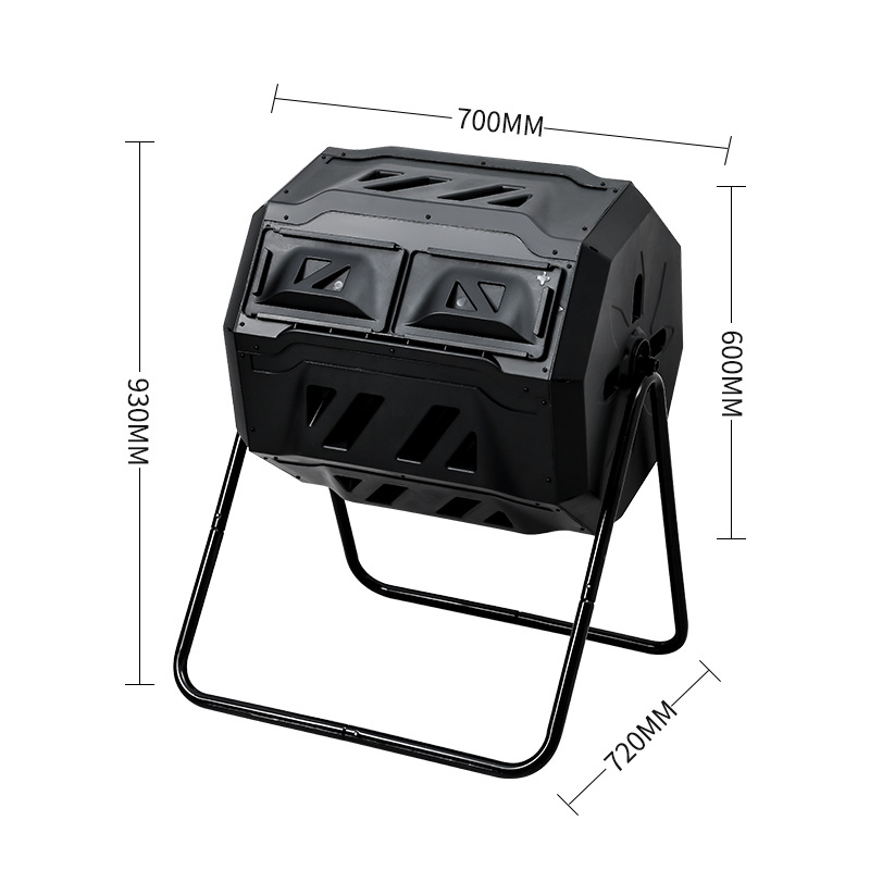 Garden Rotating 43 Gallon Waste Barrel BPA Free with Metal Stand Compost Tumbler