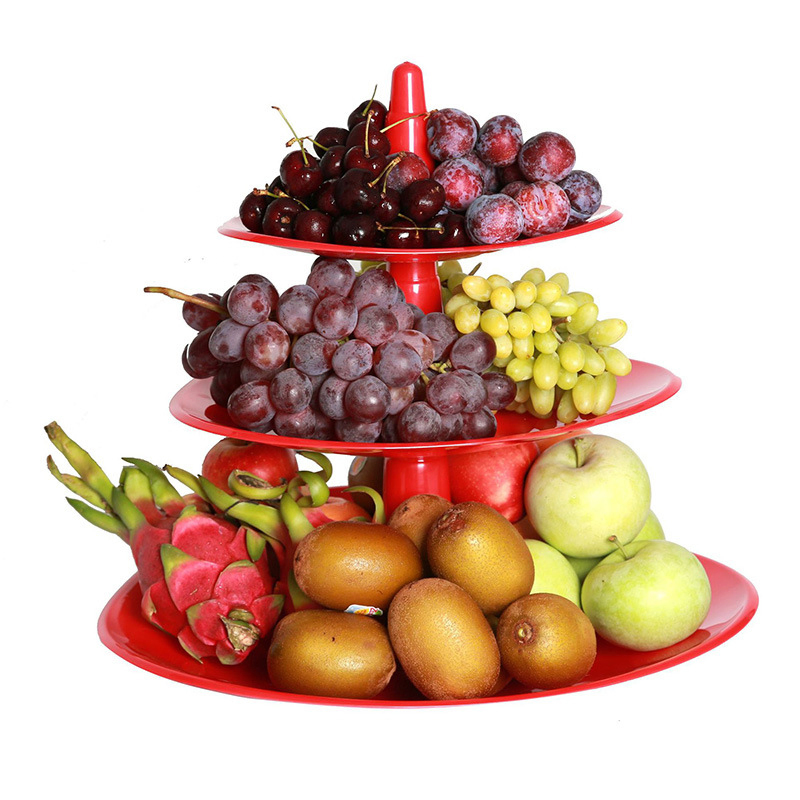 Multi-Layer Crystal Dessert Snack Fruit Plates Plastic Party Cake Fruit Tray