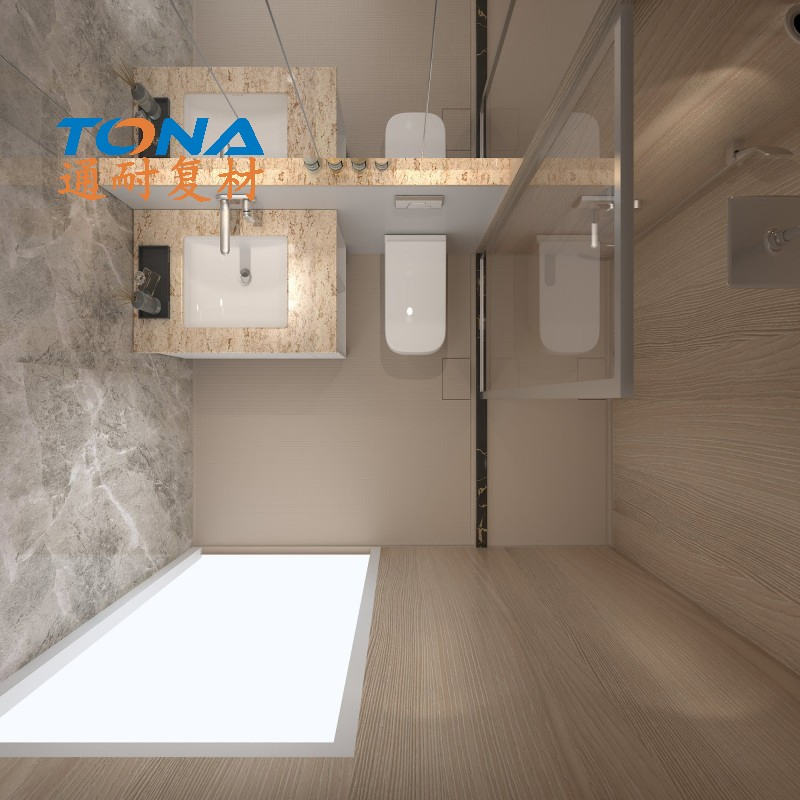 Hubei Tongnai Customized SMC Molded Integrated Bathroom Folding Quick-Installation Design