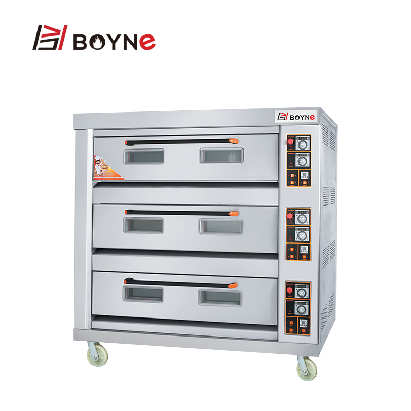 Three Deck Nine Trays Gas Bread Baking Oven