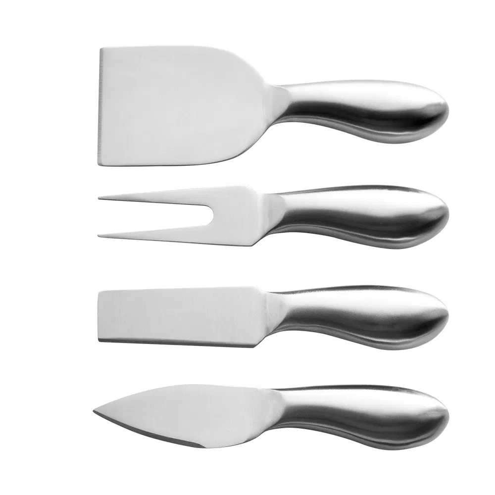 Complete Stainless Steel Cheese Buffet Colander Serving Cutter Fork Knives Collection 6-Piece Cheese Knife Set