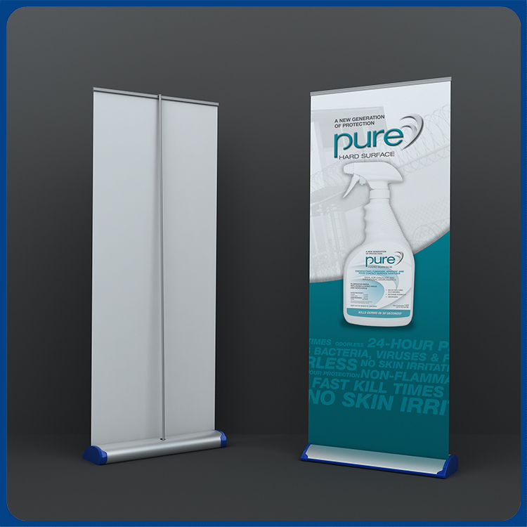 Wide Base Aluminum Roll up Stand Manufacturer for Outdoor Advertising