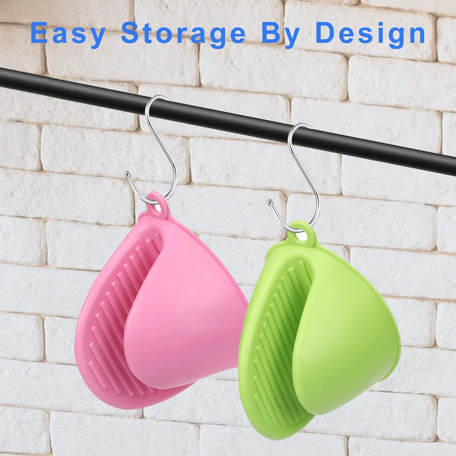 Silicone Mini Oven Mitts Pinch Mitts Heat Resistant for Kitchen Cooking Baking