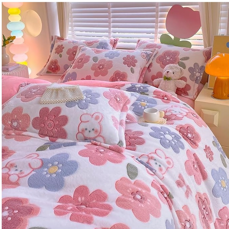 Aesthetic Twin Duvet Cover Ultra Soft Fluffy Blanket Zipper Bedding Sets