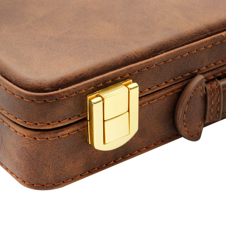 Custom Portable Leather Cigar Humidor Case Box with Handle