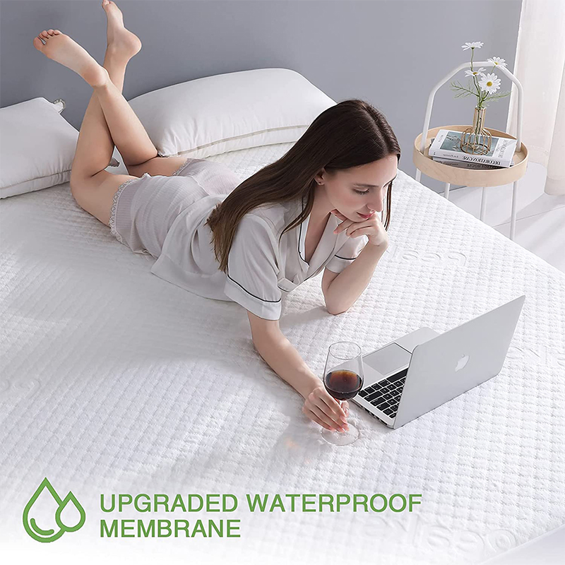 Queen Size Waterproof Mattress Protector Bamboo Cooling Fitted Mattress Pad Cover