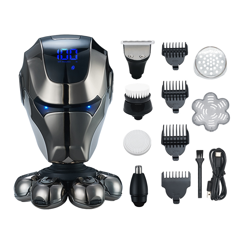 OEM/ODM Electric Head Shaver for Men Water Proof 7 Blade Floating Shaving Head 5 in 1 Shaver Grooming Kit Hair Clipper