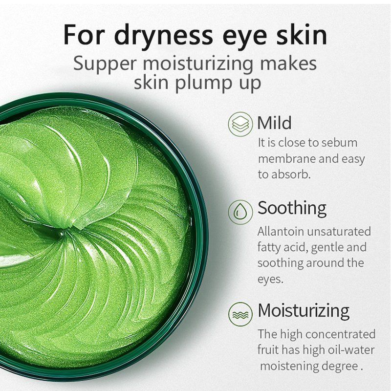 Customize Private Label 100% Aloe Vera Eye Patch Moisturizing Whitening Soothing Skin Care Eye Mask