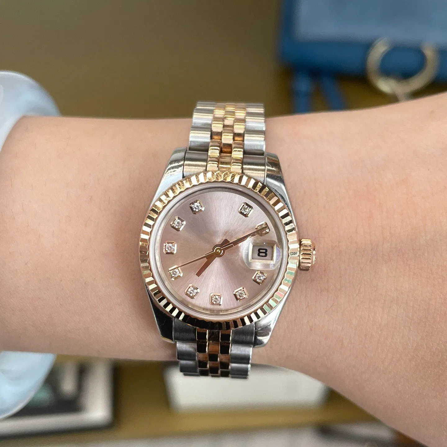 5A Lady Watch - 31mm Rose Gold 904L Stainless Steel Dial 31mm/41mm Diamond Calendar Mechanical Watch