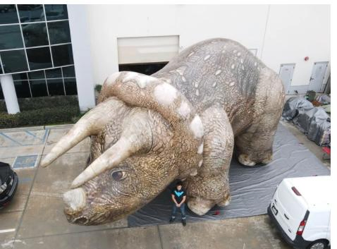 2023 New 25'x50' Giant Inflatable Realistic Triceratops Dinosaur (front view)