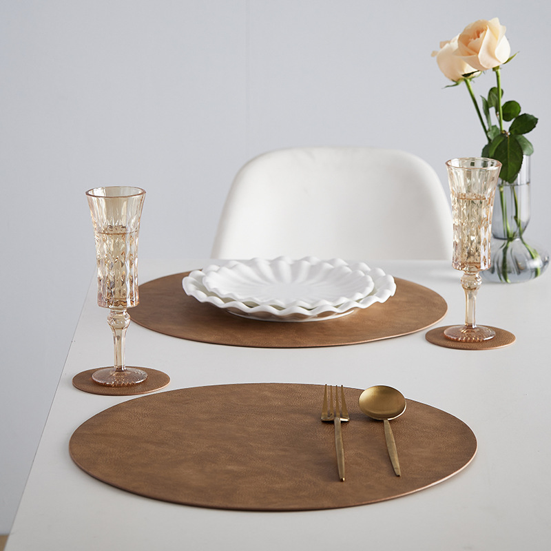 New Design PU Leather Elegant Placemat Pad Dining Table Mat Decor Mat Heat Insulation Placemats