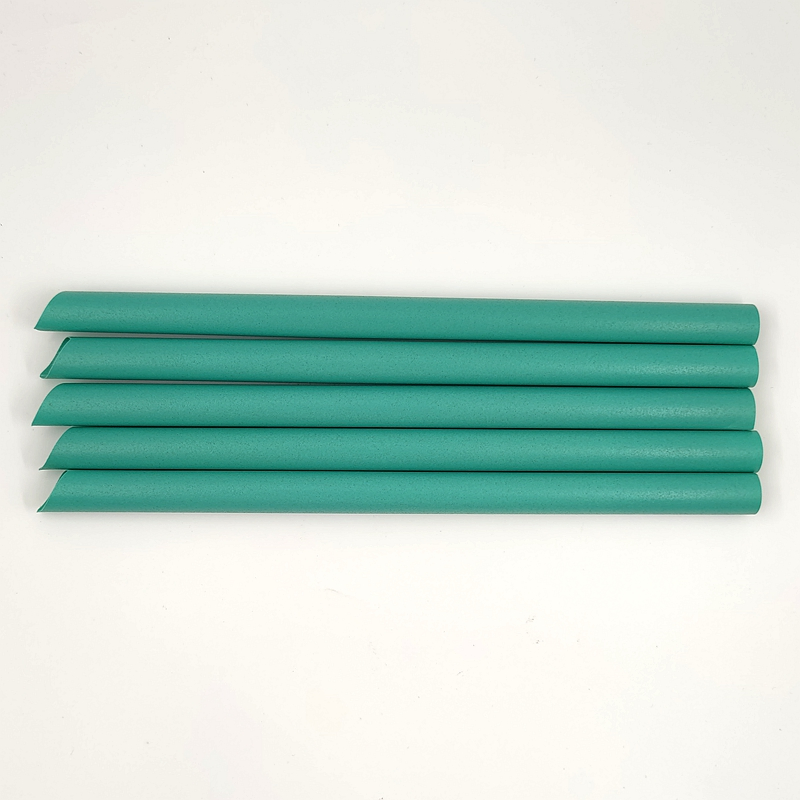 Composable Custom Plastic Coffee Grounds Green Straws with Logo
