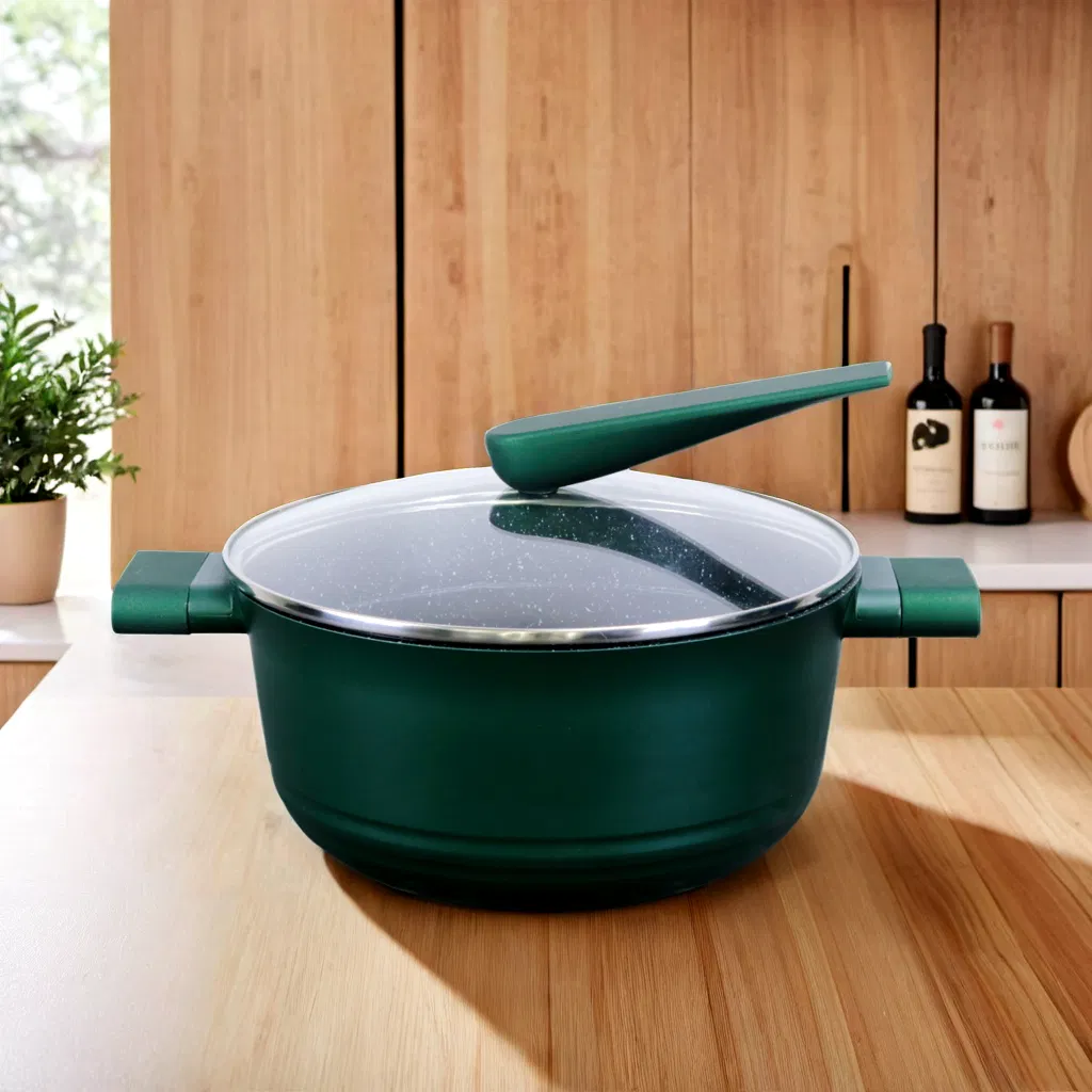 Durable Aluminum Soup Pot for Modern Kitchens with Thickened Bottom