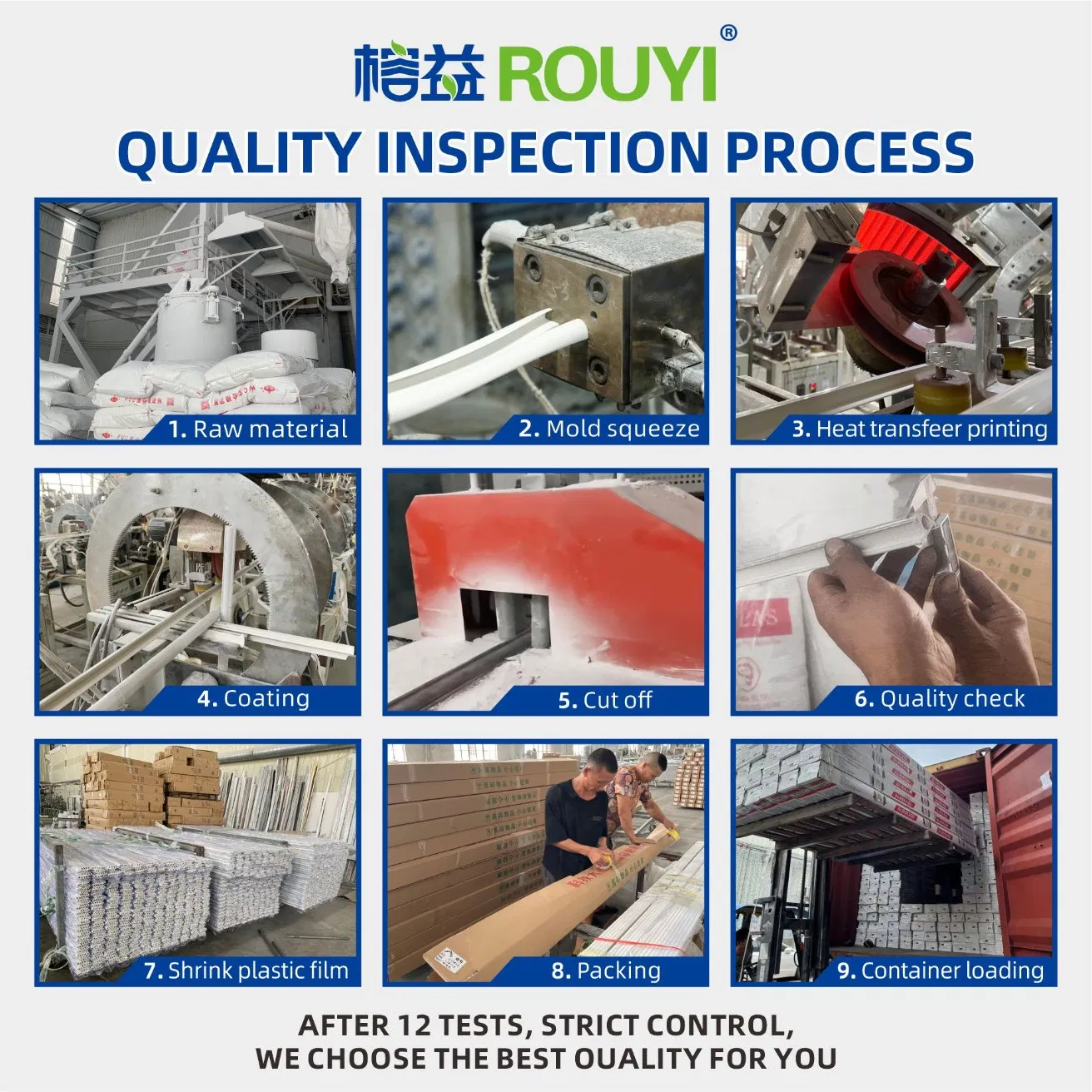 8mm 10mm Building Material Ceramic Tile PVC Profile Plastic Tile Corner Trim