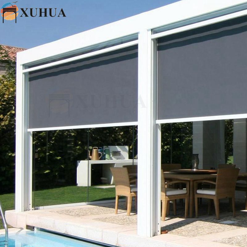 Xuhua Retractable Zip Track Outdoor Exterior Patio Shade Shutters Motorized Vertical Screen