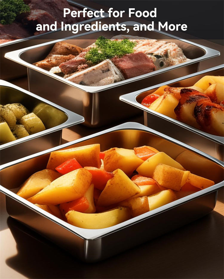 Factory Wholesale Stainless Steel Steam Table Hotel Pan Lasagna Baking Metal Food Pan