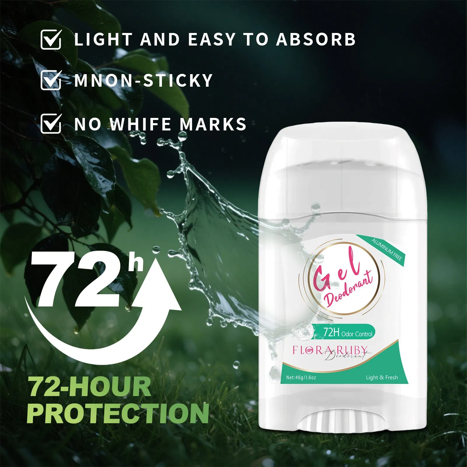 Portable Gentle Deodorant with Refreshing Soothing Non-Irritating Pearl Beads