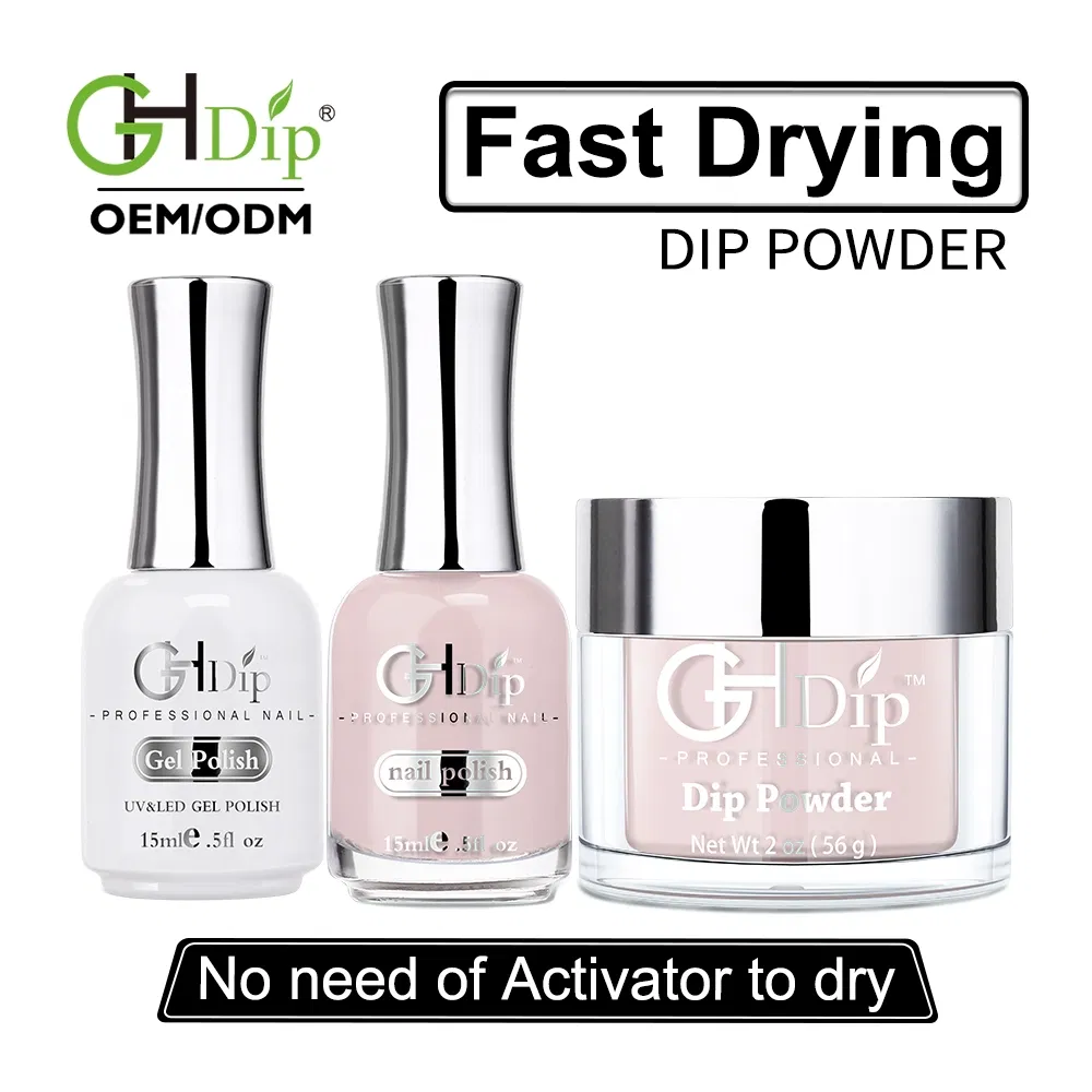 Perfect Color Match 3 in 1 Set Fast Drying Dipping Powder Match Gel and Lacquer